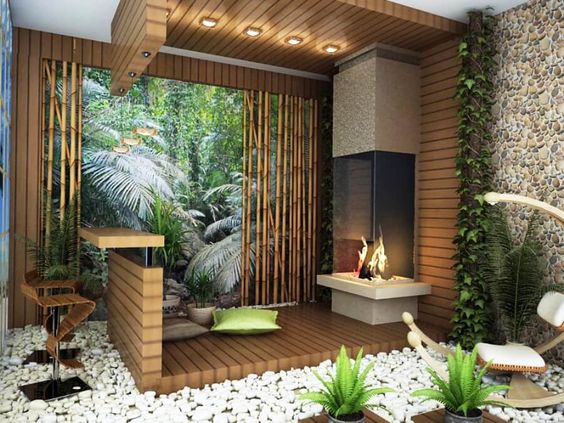 Phong cách nội thất Eco thường dùng vật liệu vận dụng từ thiên nhiên