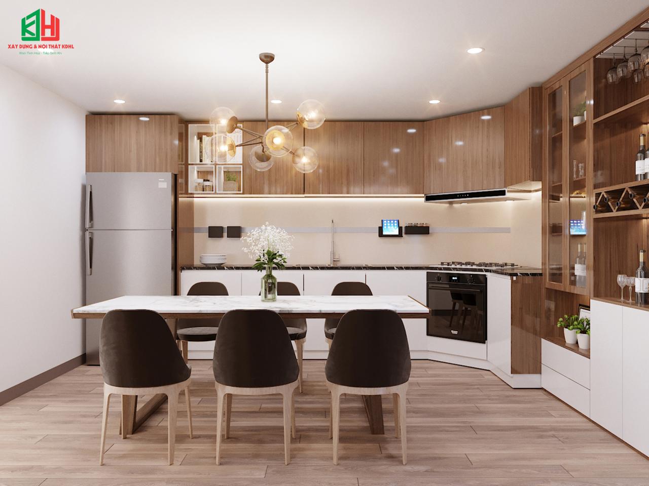Bếp – Phòng ăn của mẫu thiết kế kiến trúc nhà cấp 4 sáng tạo, phong cách hiện đại (1)