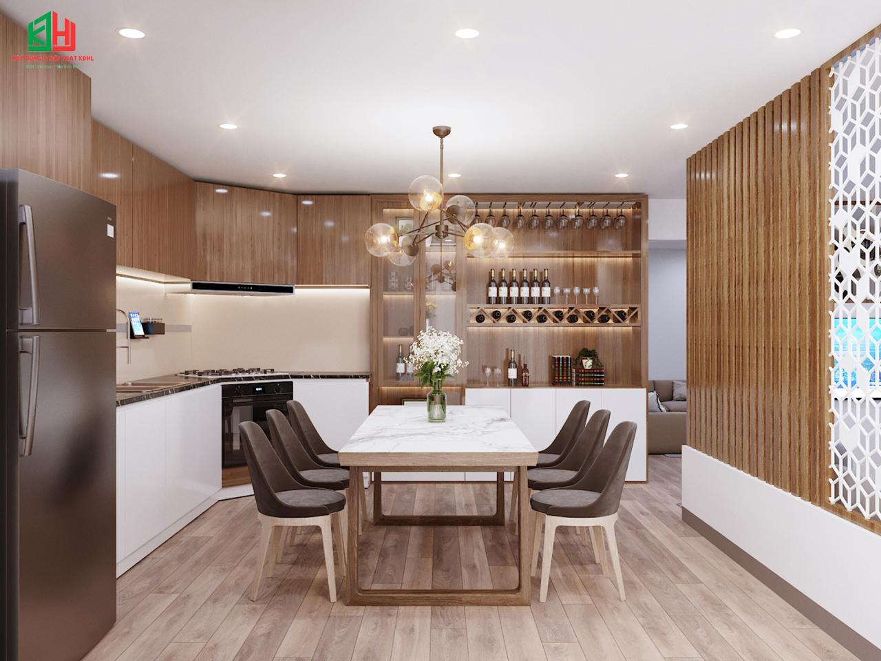 Bếp – Phòng ăn của mẫu thiết kế kiến trúc nhà cấp 4 sáng tạo, phong cách hiện đại (2)