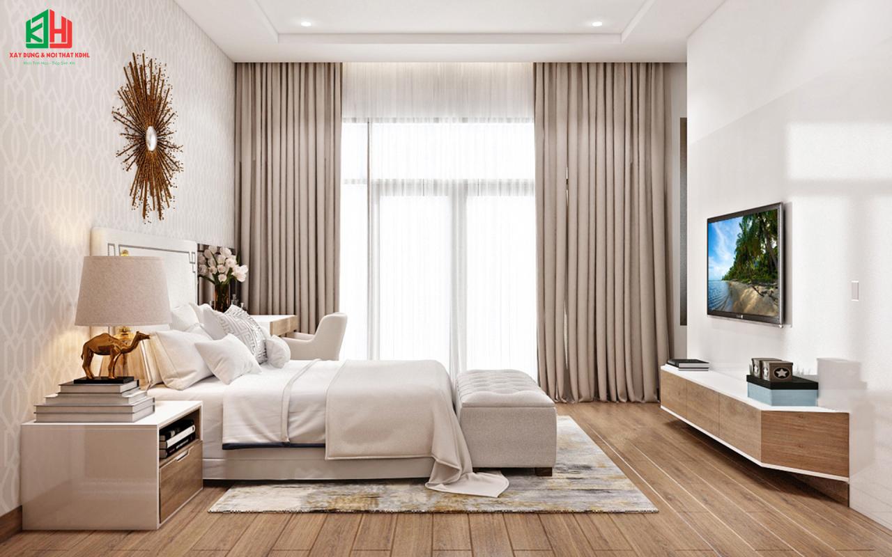 Phòng ngủ 2 được thiết kế sang trọng hiện đại với màu gỗ trầm (4)