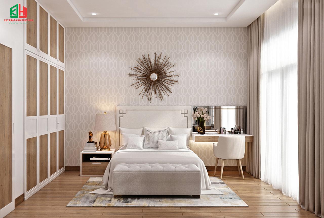 Phòng ngủ 2 được thiết kế sang trọng hiện đại với màu gỗ trầm (5)