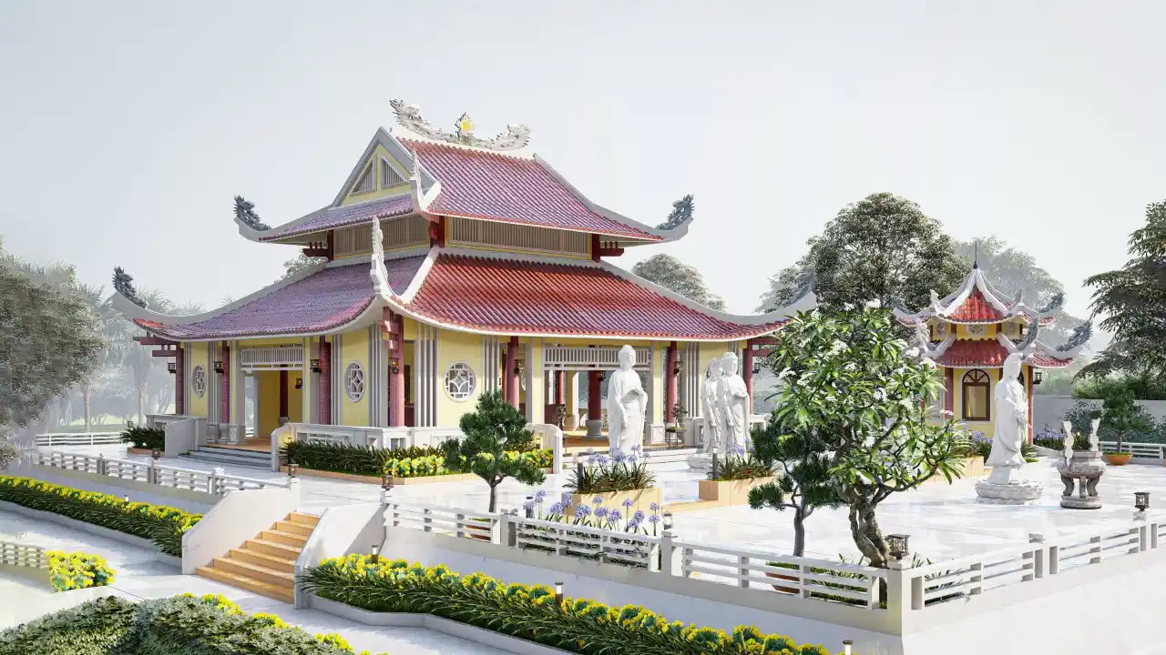 Phối cảnh kiến trúc đền thờ Bạc Liêu - Thumbnail
