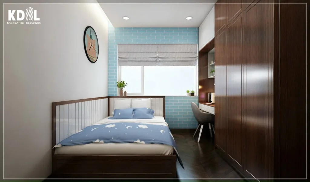Phối cảnh nội thất phòng ngủ chung cư Hoàng Hoa Thám